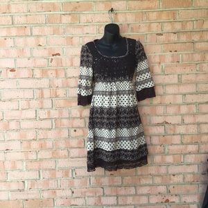Polyknit dress with abstract/polka dot design S